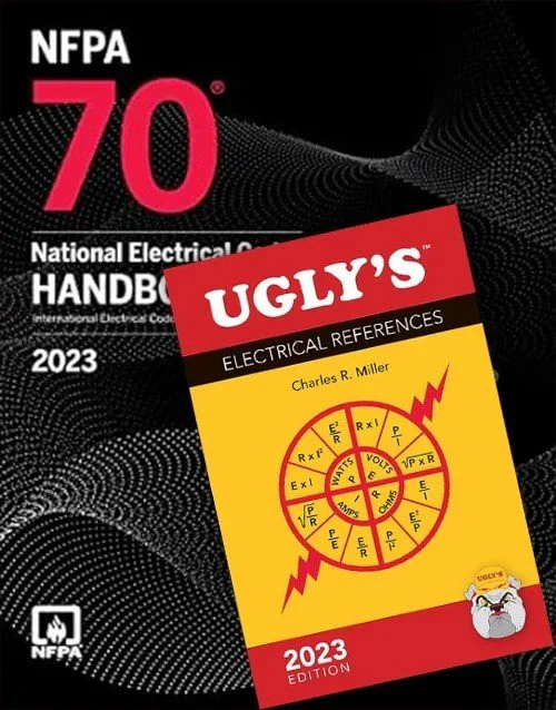 NFPA 70 2023 Edition with Tabs Hardcover + Ugly’s Electrical References, 2023 - Combo